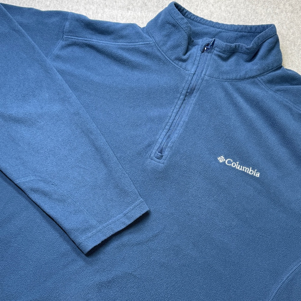 Columbia Fleece Quarter Zip XL Blue Pullover‎ Outdoor Hiking Warm Jacket